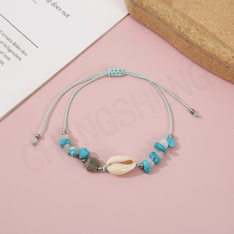 Cross border Ins style pearl shell weaving bracelet DIY turquoise bead jewelry women's versatile accessory set