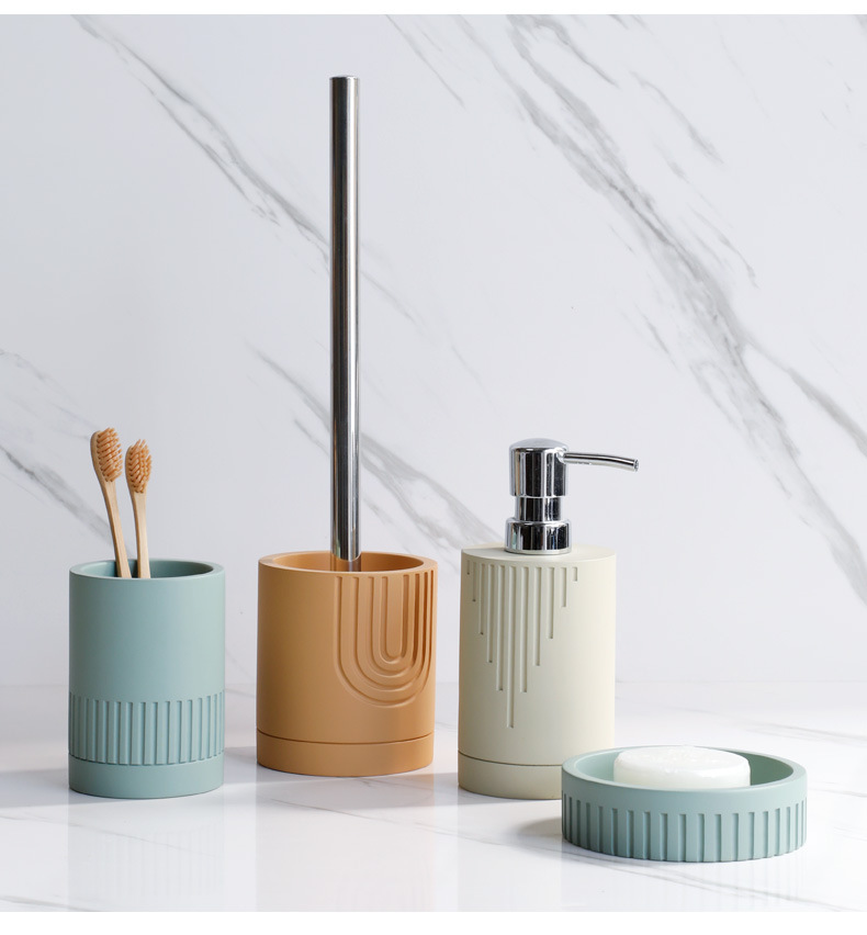 European style bathroom wash set, resin mouthwash cup, toothbrush cup set, light luxury bathroom supplies, bathroom four piece set