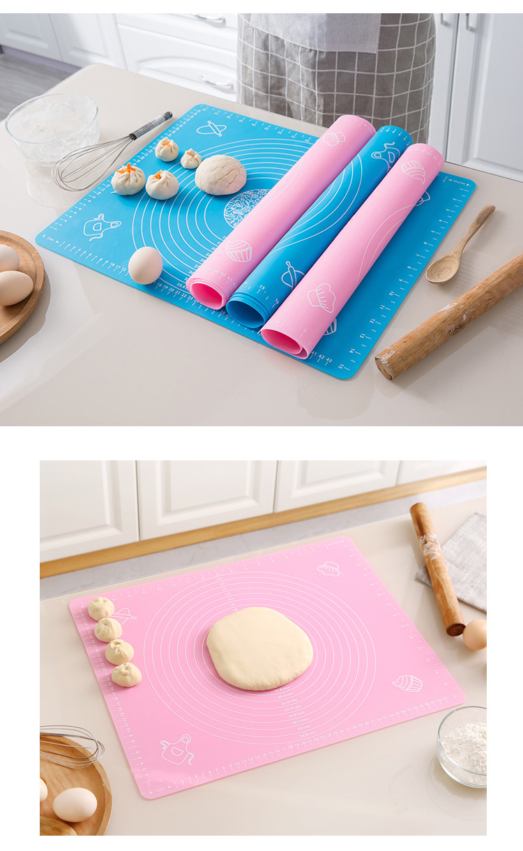 High temperature silicone pad kitchen large thick anti slip ring with scale kneading pad baking tray pad baking pad and dough pad
