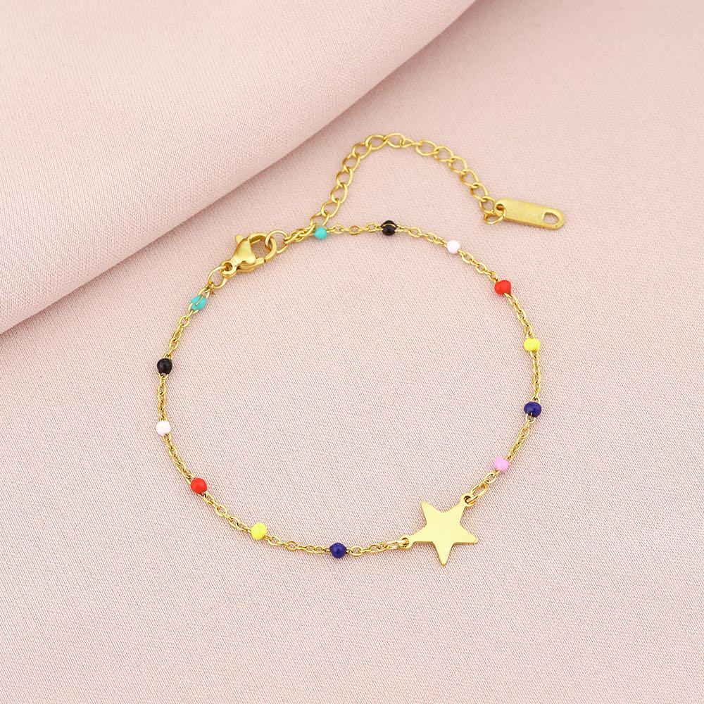 Cross border hot selling stainless steel color bracelet, versatile and high-end for women, couple's titanium steel geometric bracelet bracelet bracelet accessories