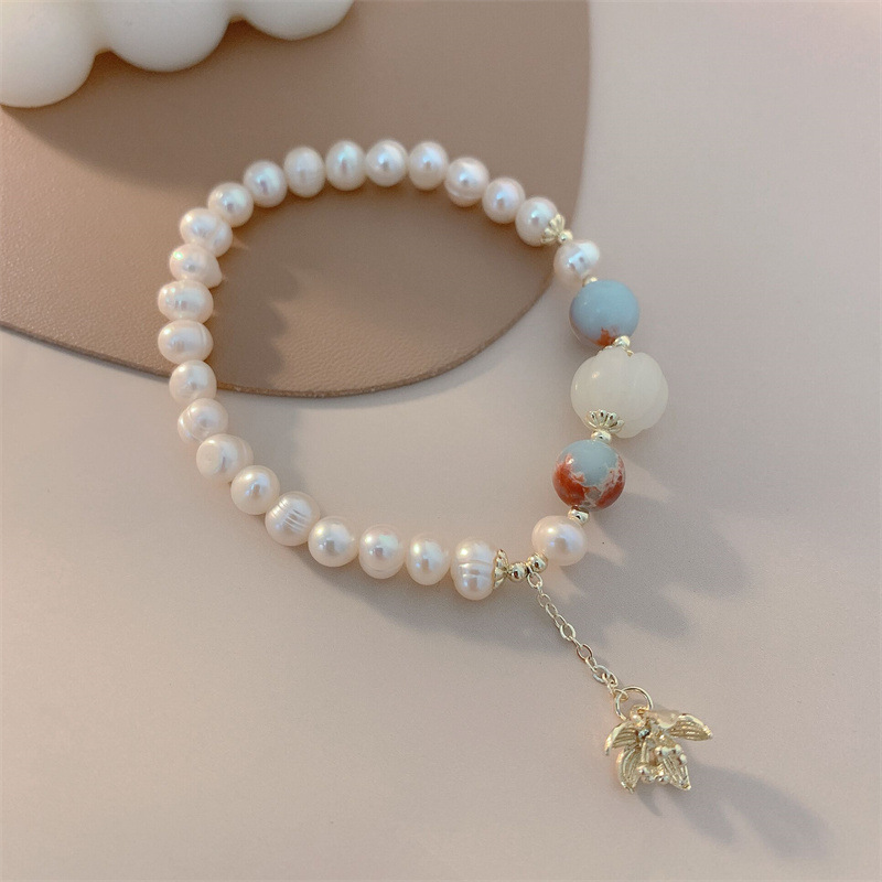 Shoushan Stone Plus Freshwater Pearl Bracelet Spring/Summer New Style Fashionable Charm Sweet and ladylike Style Pearl Gift Bracelet