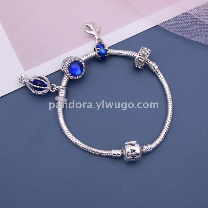 Romantic DIY glass zircon pendant, bracelet, crystal bracelet, couple's love bracelet, personalized handmade bead bracelet