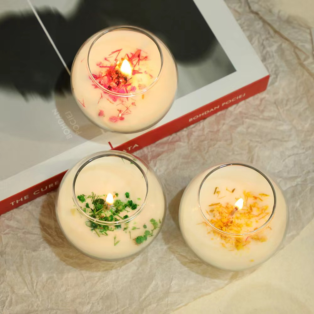 New personalized large round cup dried soybean wax aromatherapy candle wholesale household ornaments