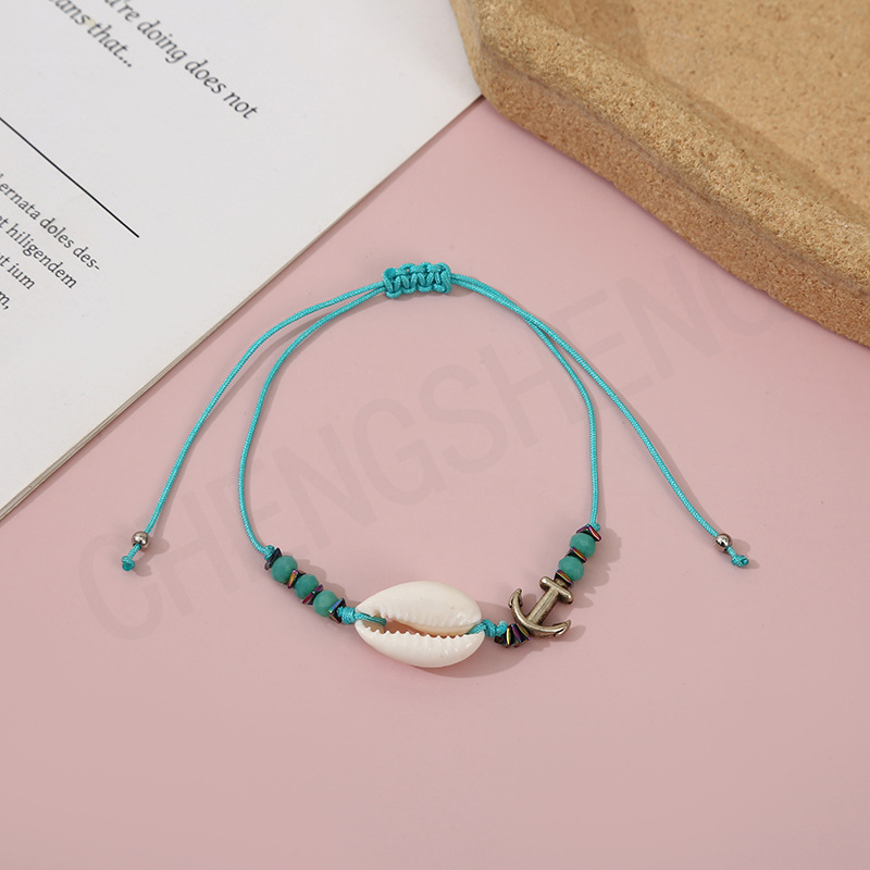 Cross border Ins style pearl shell weaving bracelet DIY turquoise bead jewelry women's versatile accessory set