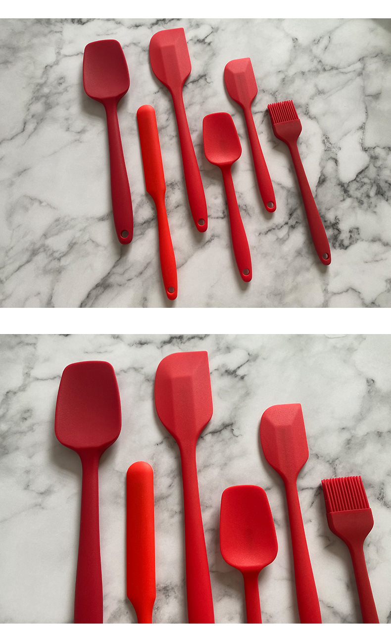 Spot wholesale silicone scraper set baking tool integrated cake cream scraper, oil brush scraper, 6-piece set