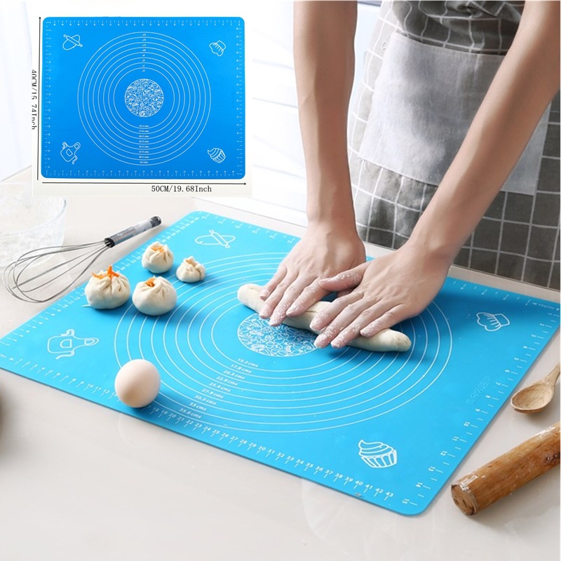 40 * 50cm Silicone Rubbing Mat with Scale Baking Mat Non stick and Noodle Mat Silicone Rubbing Mat