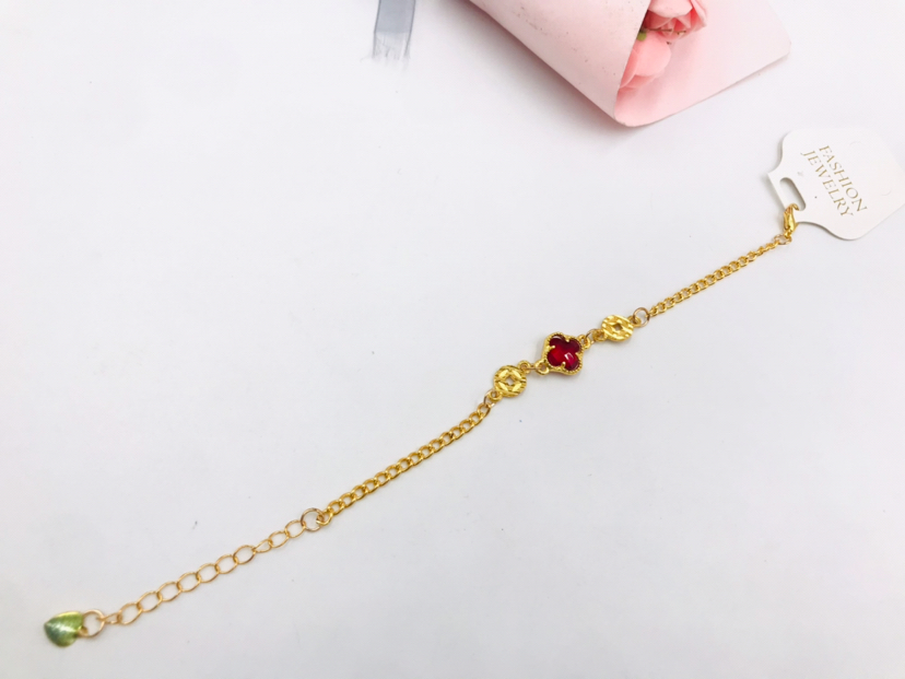 Clover accessories imitation gold bracelet fashion chain gold inlaid jade bracelet bracelet