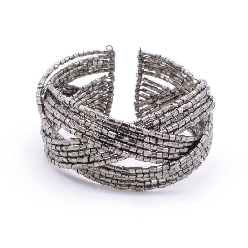 European and American ethnic style rice bead woven bracelet punk style fashion personality handmade bead multi-layer bracelet jewelry wholesale