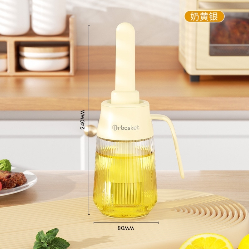 S44-S2308583 integrated oil brush, heat-resistant barbecue silicone brush, light luxury baking with bottle, oil brush bottle, kitchen