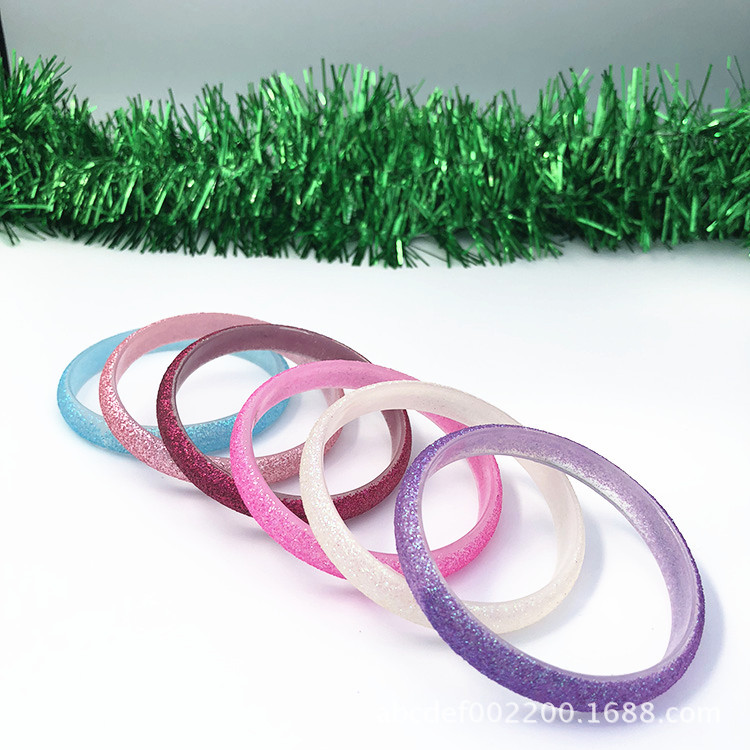 Manufacturer direct sales of 10mm environmentally friendly plastic bracelets dipped in DIY colorful sequin bracelets, wholesale can be customized