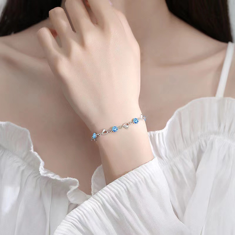 Heart of the Sea Bracelet Girl Xia ins Small crowd design 2024 new birthday gift Qixi gift girlfriend bracelet