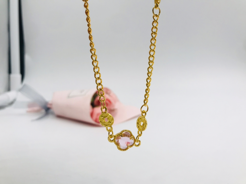 Clover accessories imitation gold bracelet fashion chain gold inlaid jade bracelet bracelet
