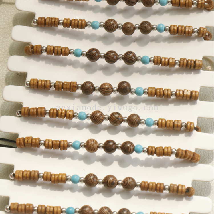 Ethnic style high beauty bracelet Bohemian retro niche design natural wood bead bracelet handmade in stock