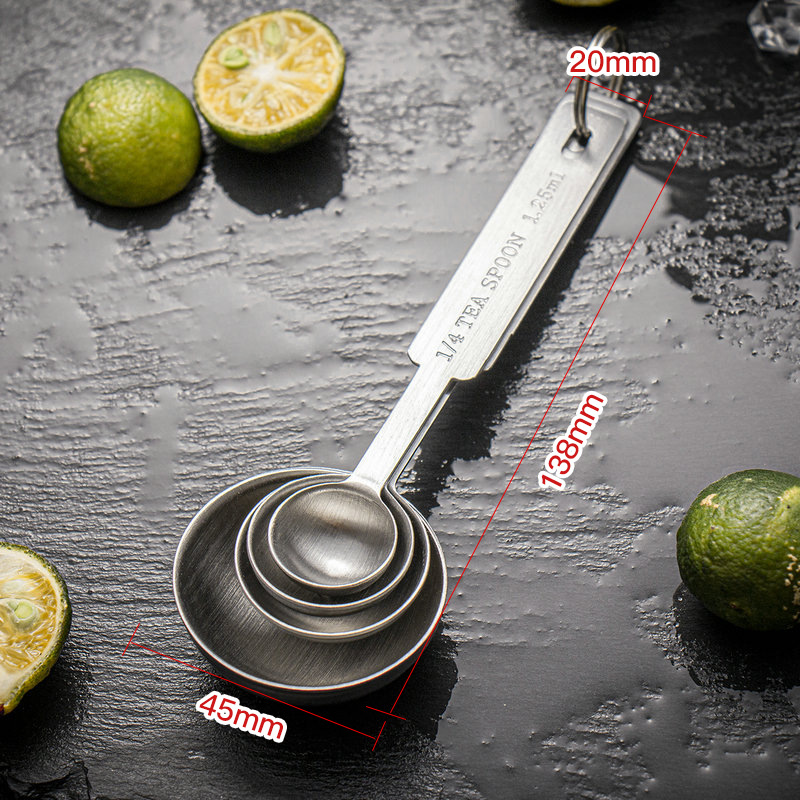 Stainless steel measuring spoon 7-piece set coffee spoon with scale baking milk powder measuring spoon set seasoning measuring spoon kitchen baking