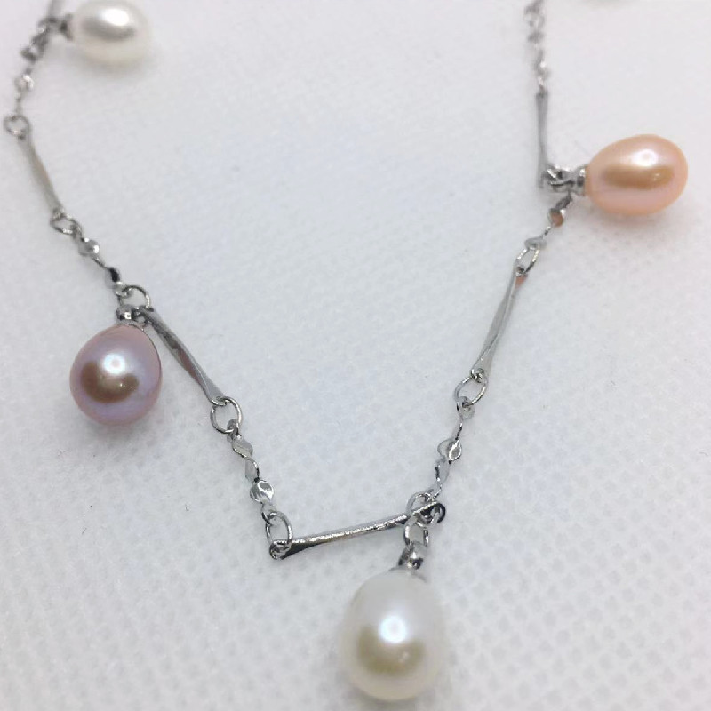 Wholesale Natural Freshwater Pearl Adjustable Size 925 Silver Freshwater Pearl Bracelet, Internet Celebrity Live Check in Product