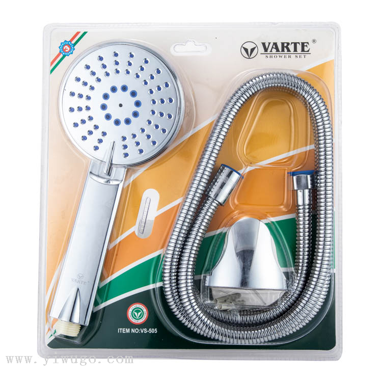 Black handheld showerhead stainless steel 7-shaped tube ABS top spray showerhead set factory direct sales