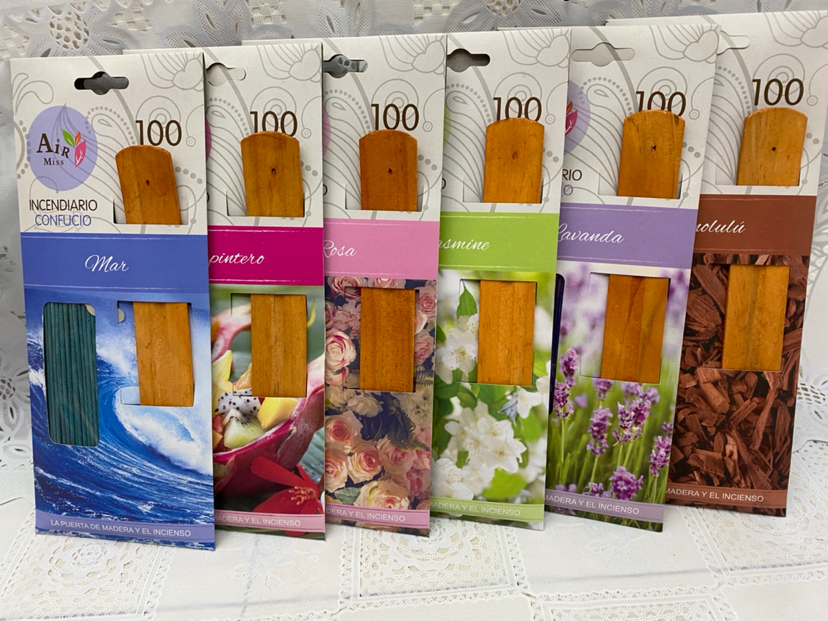 100 aromatherapy sticks with wooden boards (6 flavors/set)