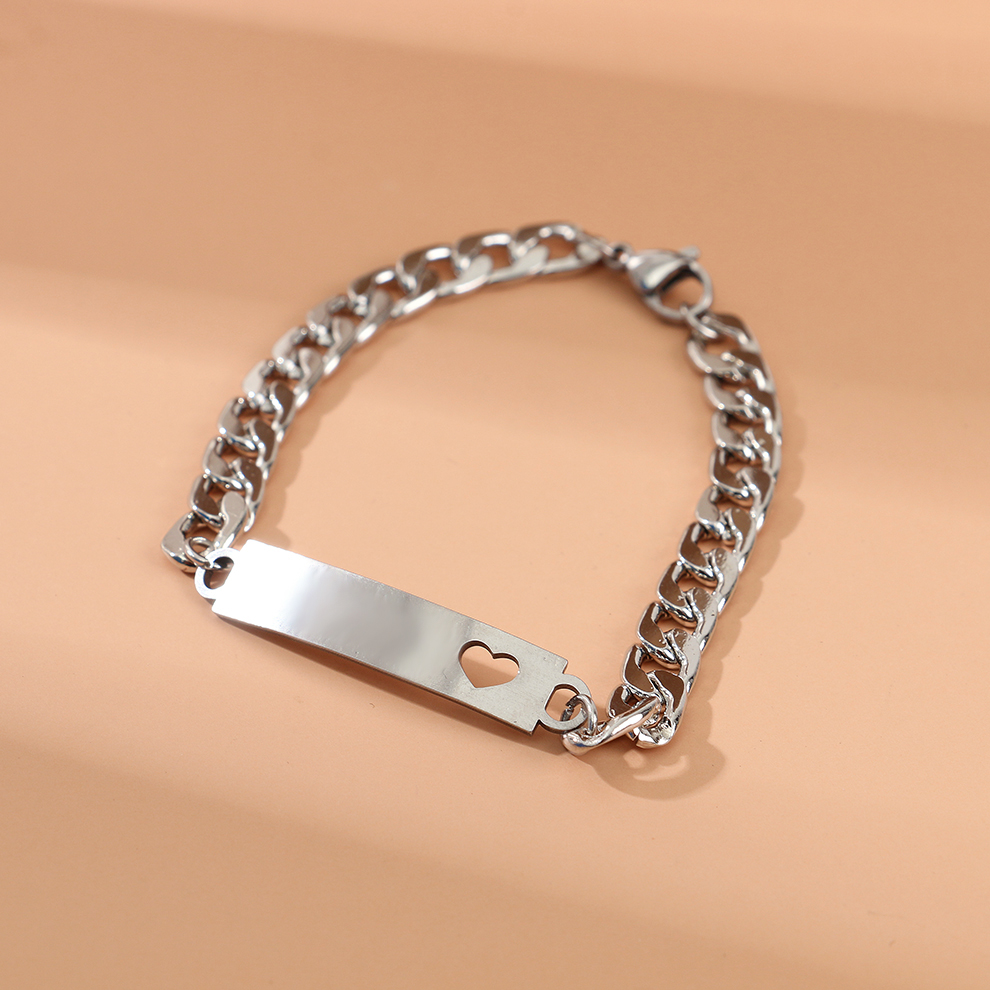 Bracelet men's trendy Korean version titanium steel chain personalized men's bracelet simple men's style cool punk wide bracelet cross-border