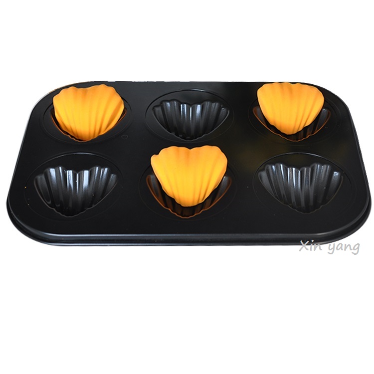Baking utensils - heart-shaped 6-hole cake baking tray, cake mold, oven, household small cake mold