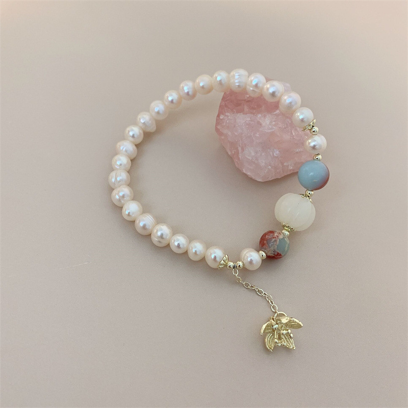 Shoushan Stone Plus Freshwater Pearl Bracelet Spring/Summer New Style Fashionable Charm Sweet and ladylike Style Pearl Gift Bracelet