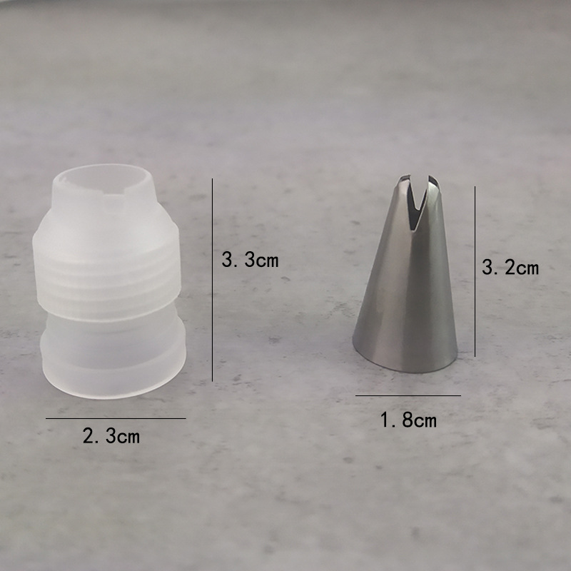 Stainless steel piping nozzle set of 8 pieces, puff cream nozzle cake tool, piping bag converter, baking supplies