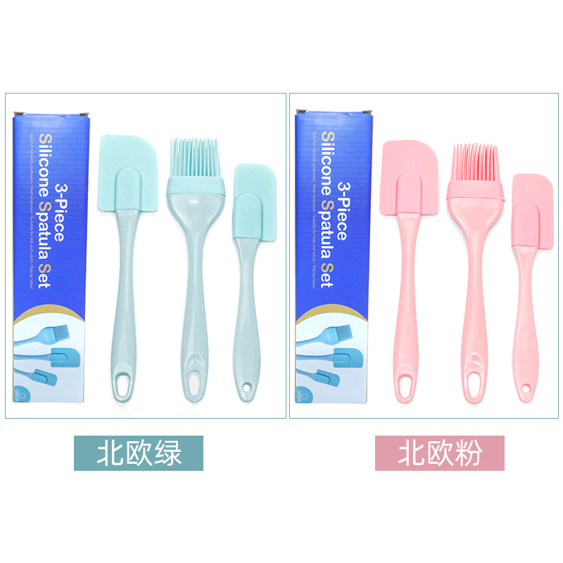 Silicone scraper oil brush 3-piece set cake scraper cream scraper sauce brush baking tool set 3-piece set