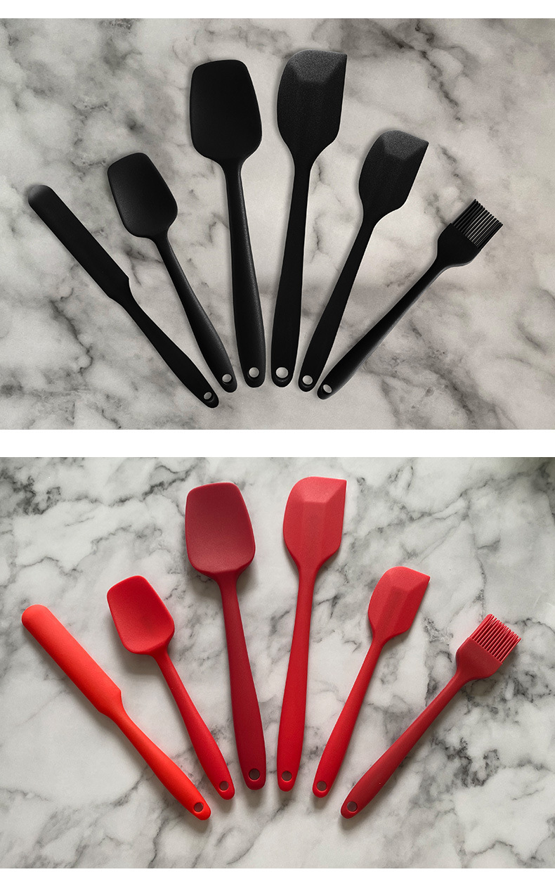 Spot wholesale silicone scraper set baking tool integrated cake cream scraper, oil brush scraper, 6-piece set
