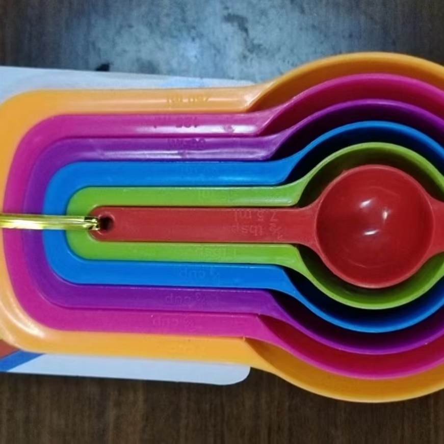 Baking measuring spoon, scale measuring spoon set, colored plastic measuring spoon, baking tool, fabric seasoning spoon, measuring cup