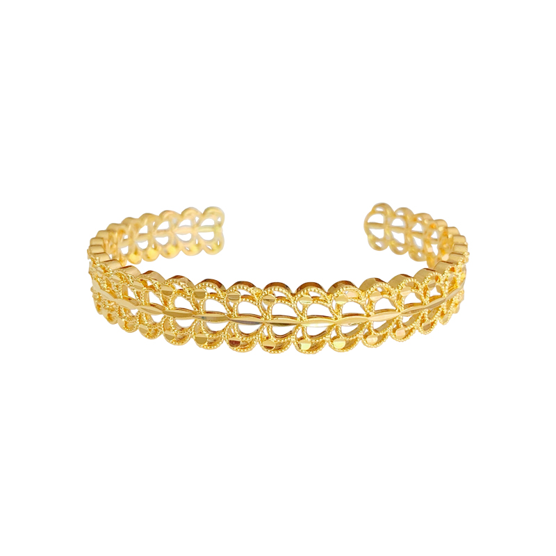 Minimally popular hollowed out love bow bracelet for women in the South China Sea, golden bracelet that never fades, bracelet jewelry trend