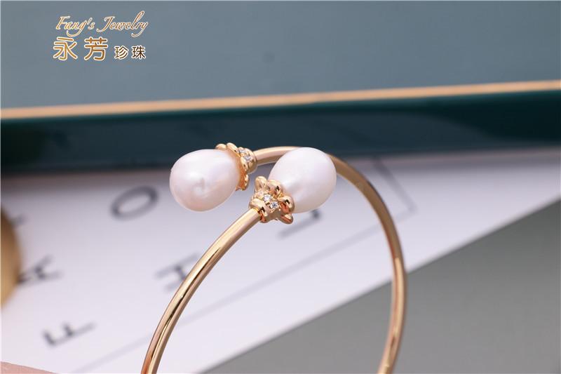 Ins Port Style Freshwater Pearl Open Adjustable Bracelet, Korean Versatile Thin Bracelet, European and American Style Bracelet