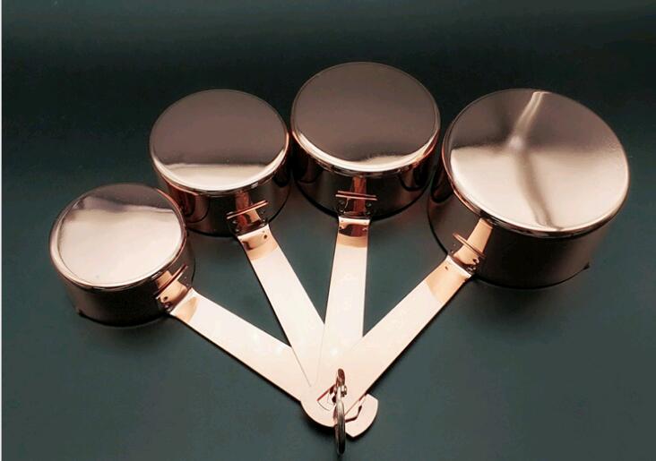 Rose gold copper plated stainless steel kitchen baking scale spoon set