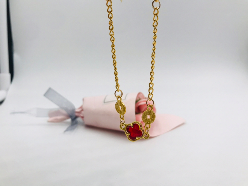 Clover accessories imitation gold bracelet fashion chain gold inlaid jade bracelet bracelet