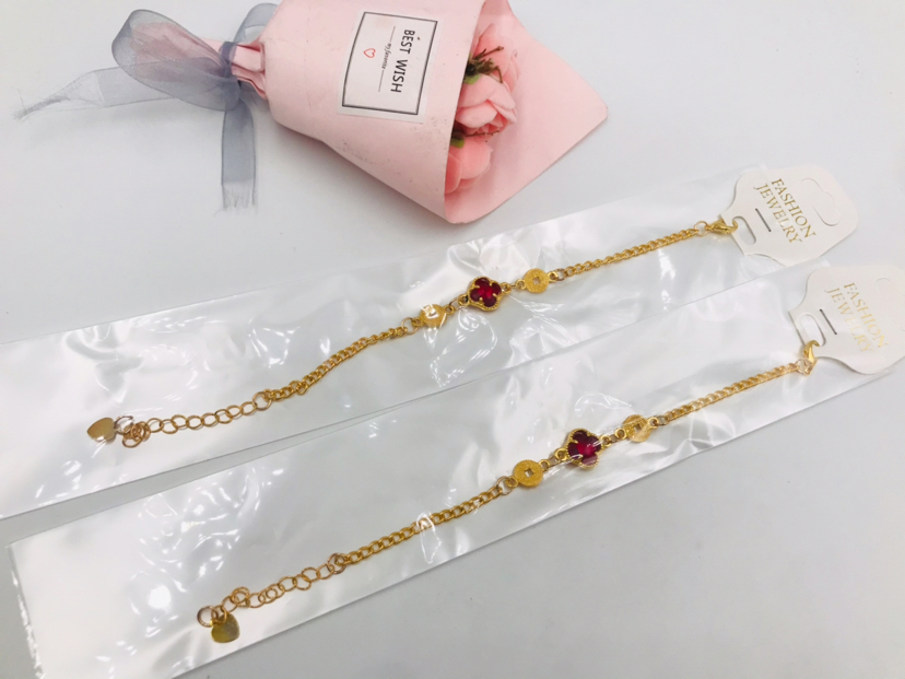 Clover accessories imitation gold bracelet fashion chain gold inlaid jade bracelet bracelet
