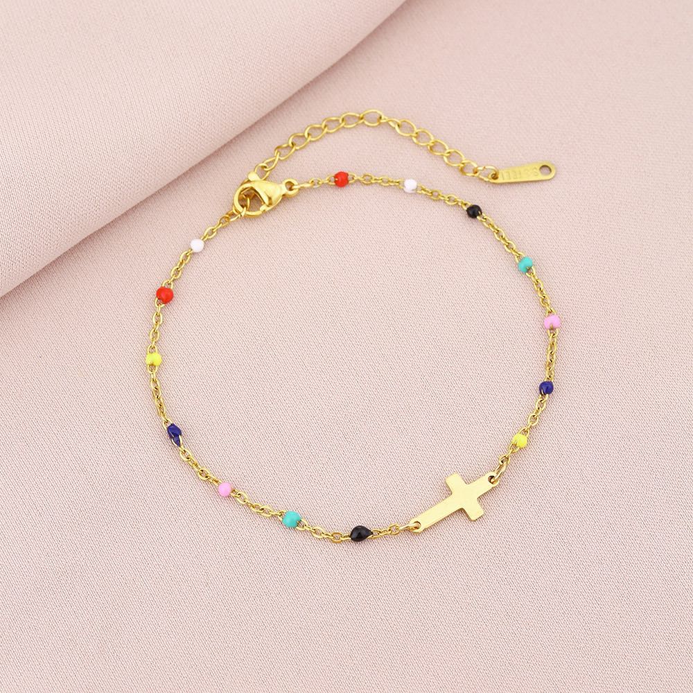 Cross border hot selling stainless steel color bracelet, versatile and high-end for women, couple's titanium steel geometric bracelet bracelet bracelet accessories