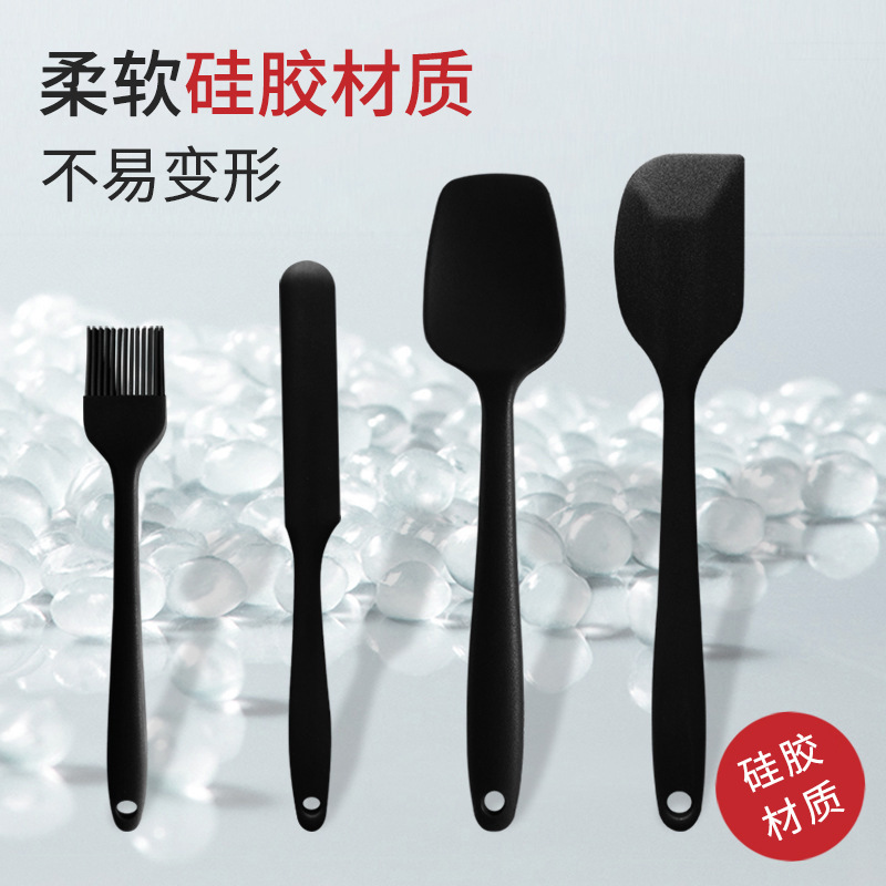 Spot wholesale silicone scraper set baking tool integrated cake cream scraper, oil brush scraper, 6-piece set