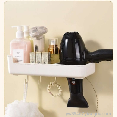 P24-PM-5002 Bathroom Storage Rack Wall mounted Non perforated Storage Rack Household Bathroom Hairdryer Rack
