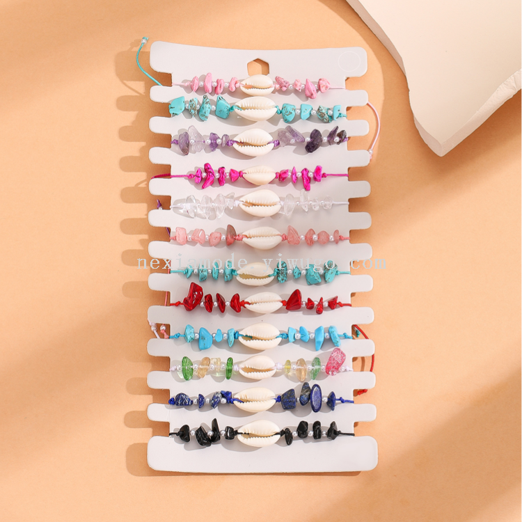 European and American Summer Beach Seaside Wind Natural Shell Bracelet Gravel Pearl Bracelet Bohemian Bracelet in Stock