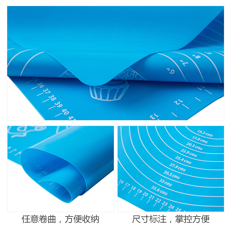 High temperature silicone pad kitchen large thick anti slip ring with scale kneading pad baking tray pad baking pad and dough pad