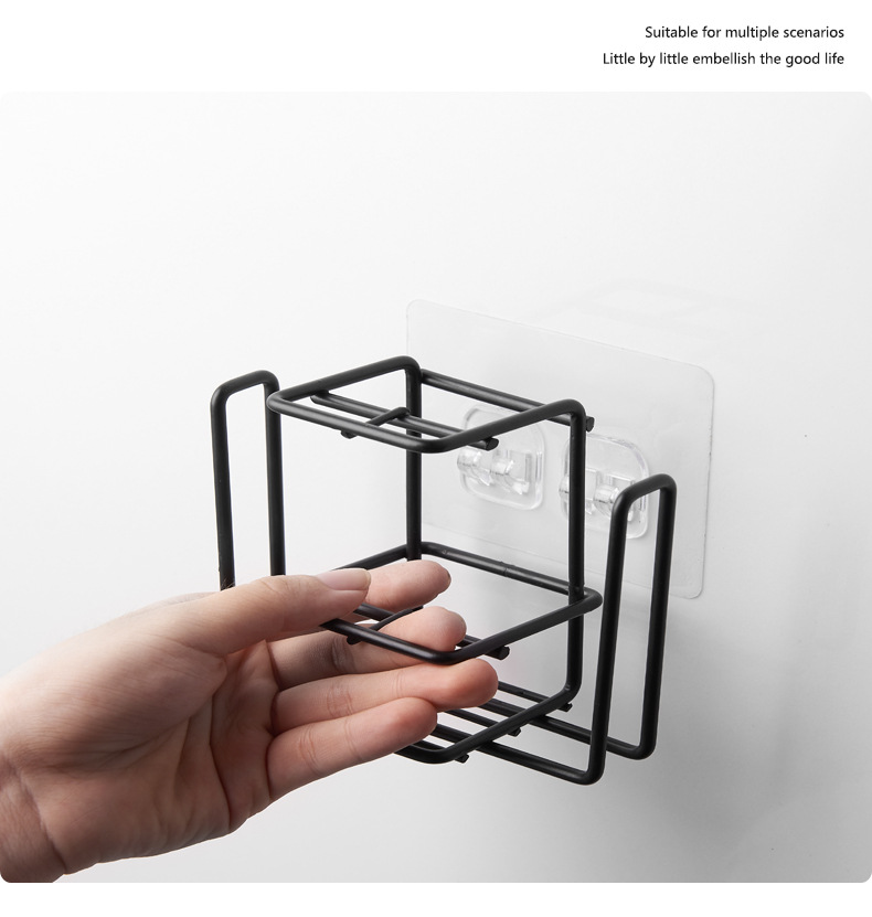 Metal Creative Toothbrush Rack Wall Mounted Bathroom Wall Toothpaste Rack Bathroom Storage Rack Manufacturer
