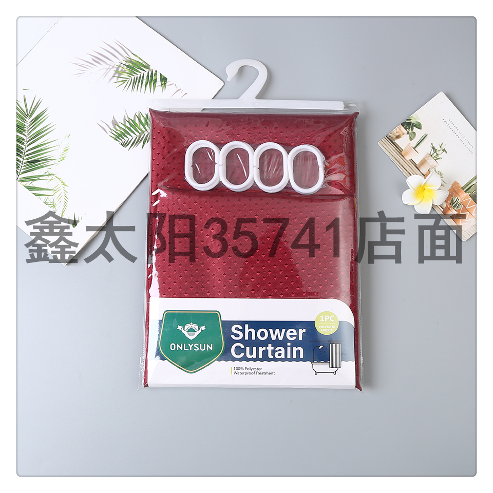 Waterproof and mildew proof shower curtain, no need for punching telescopic rod set, bathroom partition curtain, door curtain, diamond patterned polyester shower curtain