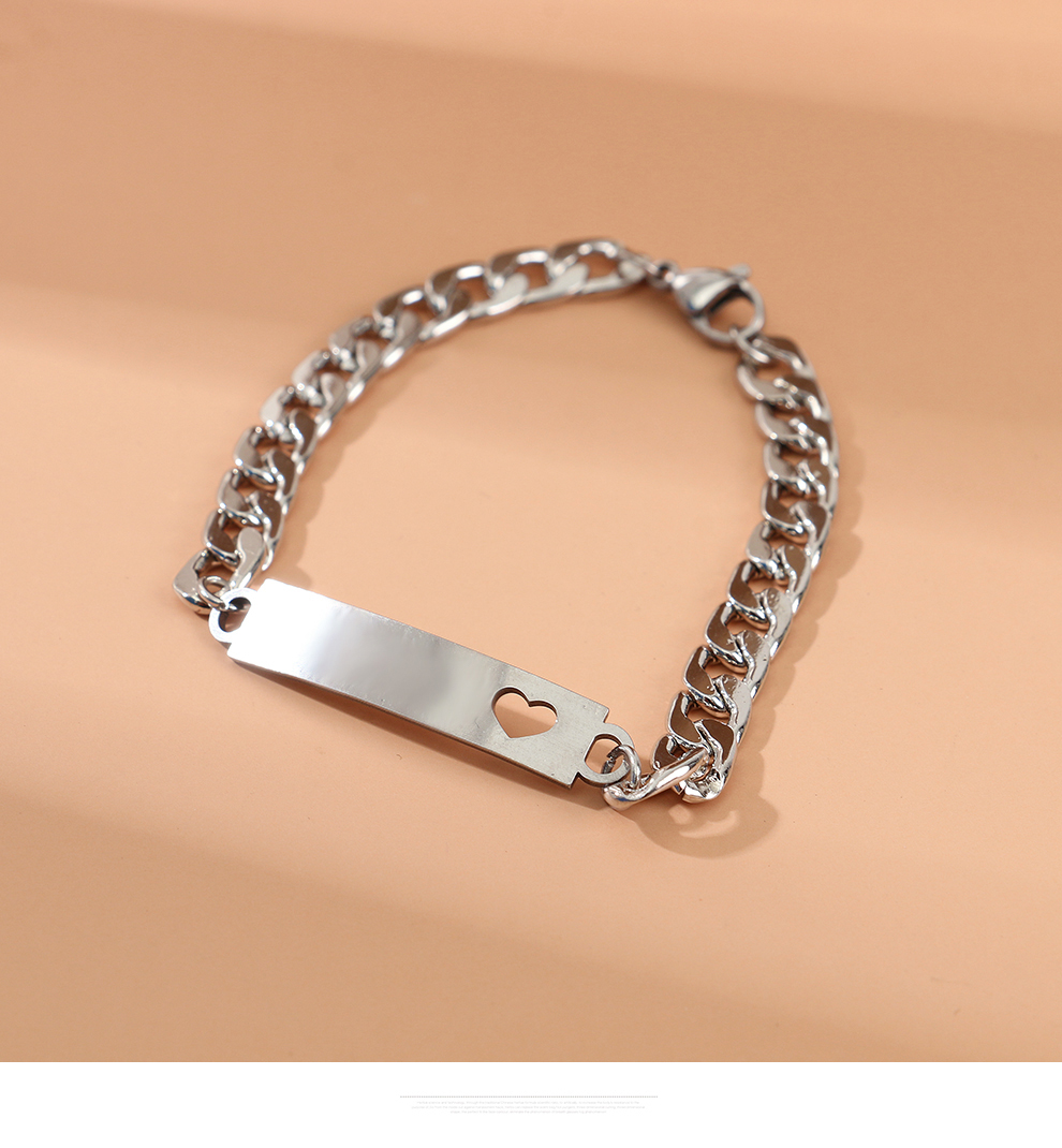 Bracelet men's trendy Korean version titanium steel chain personalized men's bracelet simple men's style cool punk wide bracelet cross-border