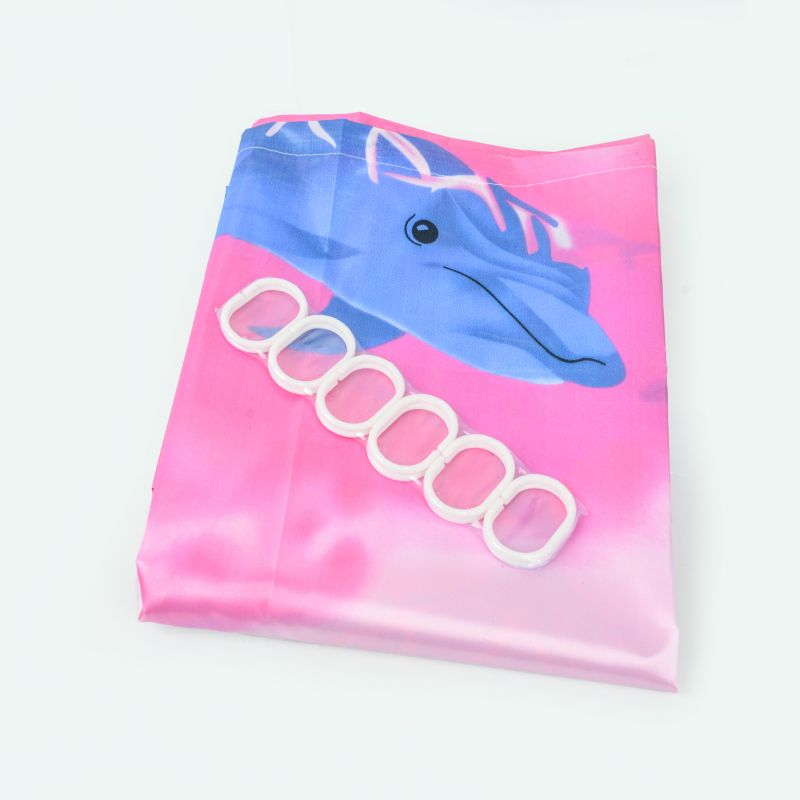 Bathroom dry wet separation shower curtain, waterproof wholesale and retail of polyester cloth, shower curtain