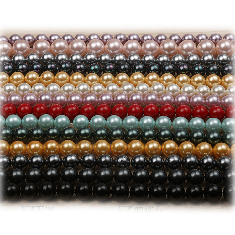 Spot wholesale high imitation Nanyang shell pearls imitation natural colored shell necklaces bracelets DIY naked bead accessories