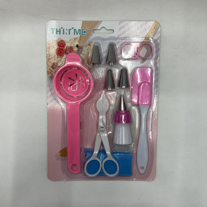 Patterned mouth set Stainless steel plastic nipple baking set Home cake Dim sum biscuit making gadget