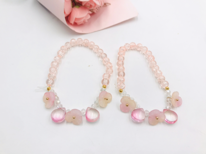 Crystal bracelet, best friend bracelet, summer jewelry, bead pendant, chain bracelet