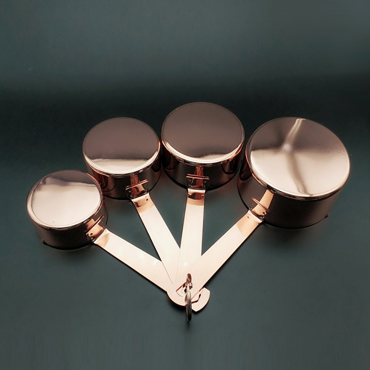 Rose gold copper plated stainless steel kitchen baking scale spoon set