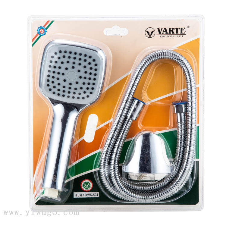 Black handheld showerhead stainless steel 7-shaped tube ABS top spray showerhead set factory direct sales