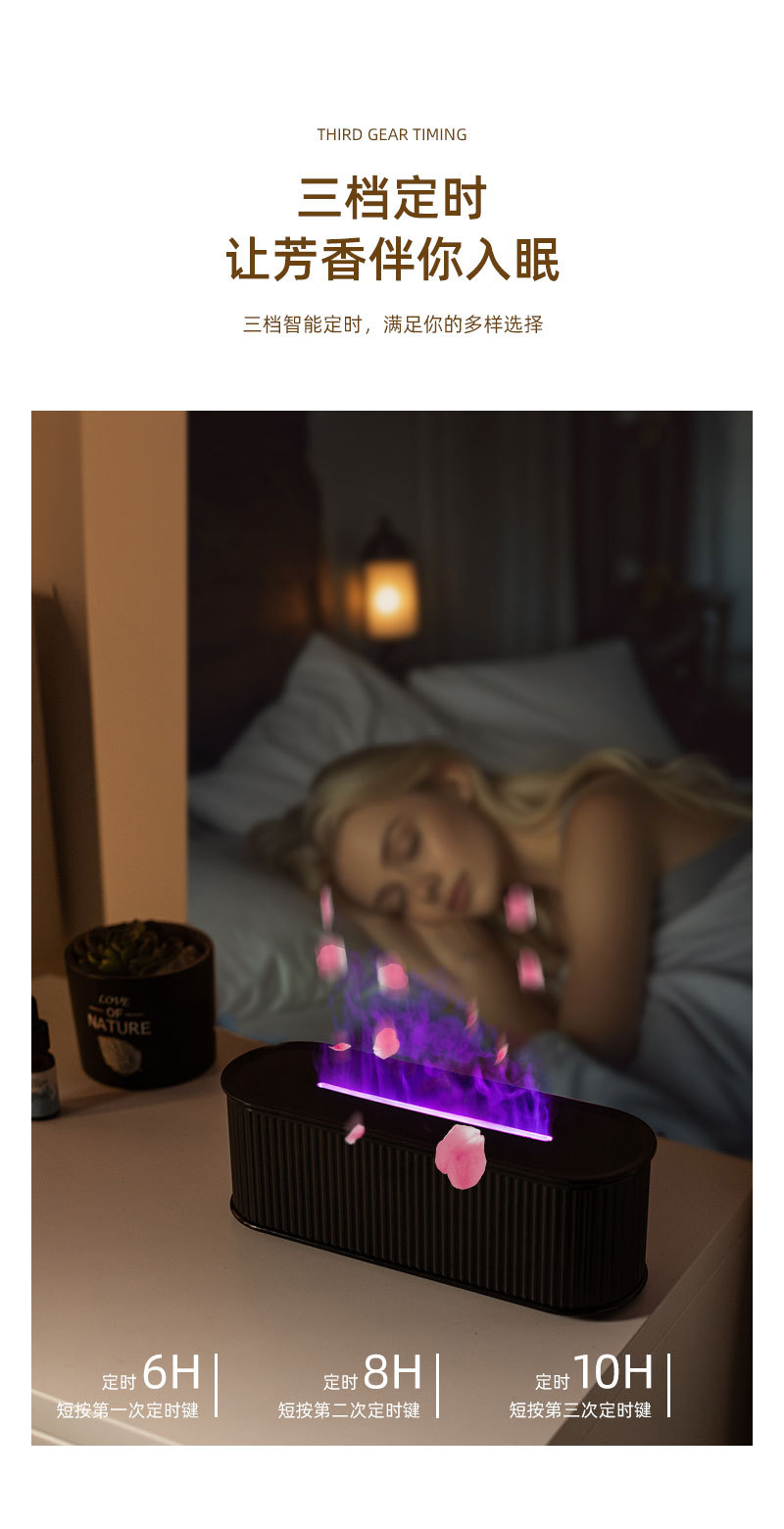 New Cross border Colorful Flame Aromatherapy Machine Desktop Small Humidifier Aromatherapy Machine Home Atmosphere Light Hydration and Fragrance Expansion Machine