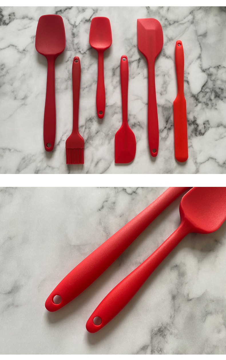 Spot wholesale silicone scraper set baking tool integrated cake cream scraper, oil brush scraper, 6-piece set