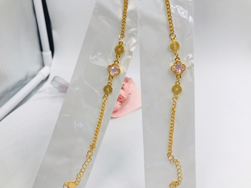 Clover accessories imitation gold bracelet fashion chain gold inlaid jade bracelet bracelet